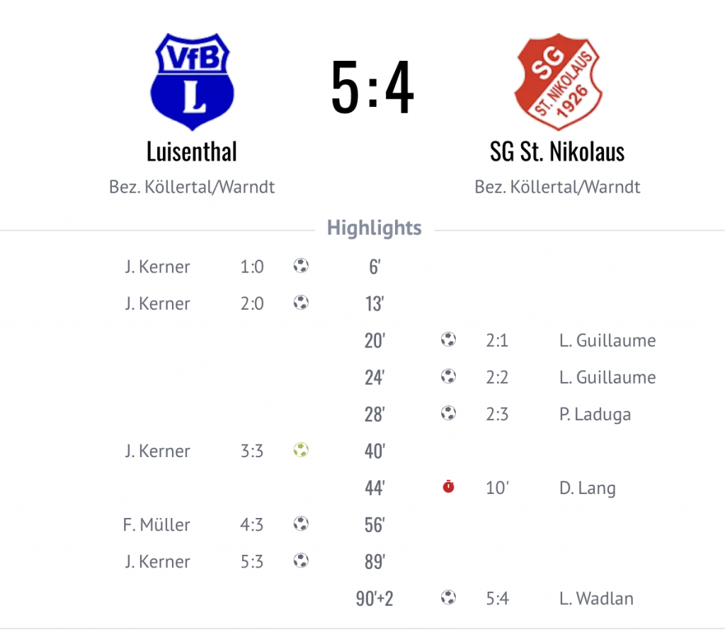 Highlights Luisenthal vs. St.Nikolaus