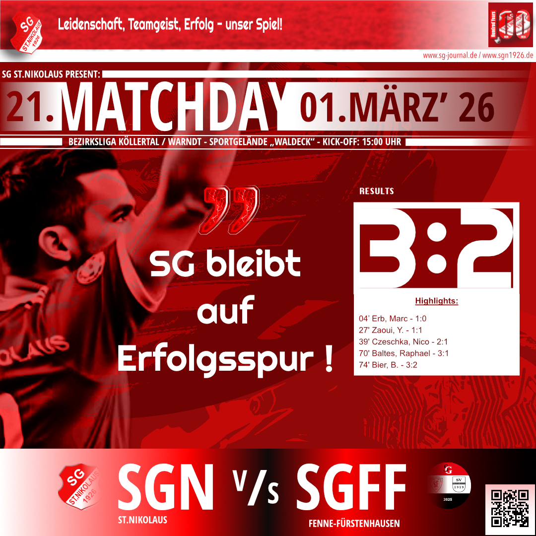 Matchday Vorlage 2026